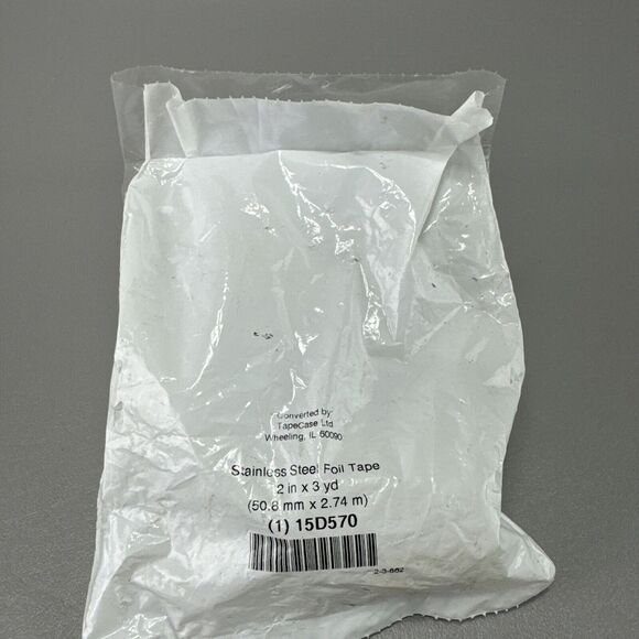 Tapecase 15D570 Foil Tape 2 Inch‎ X 3 Yards Stainless Steel - Picture 1 of 4
